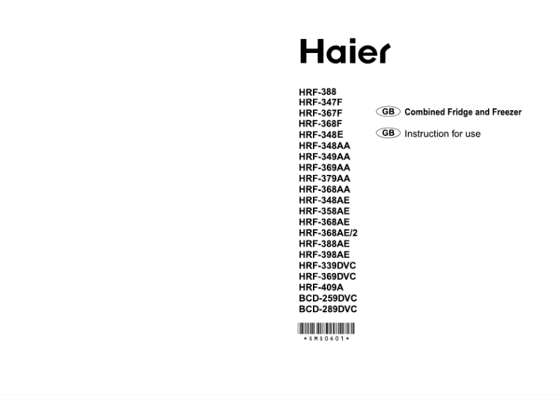 Page n°1 - Manuel utilisateur Haier HRF-409A