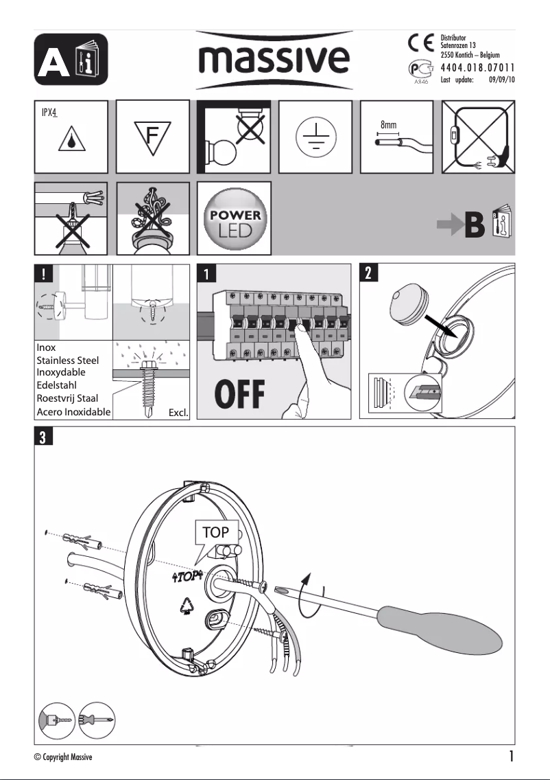 Image de la première page du manuel de l'appareil Messina