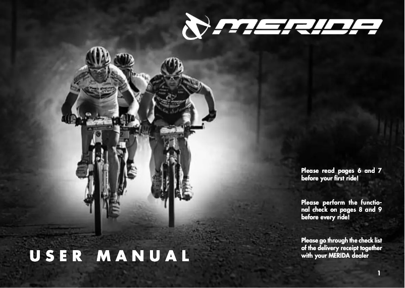 Página 1 del manual Manual de usuario Merida Mountain