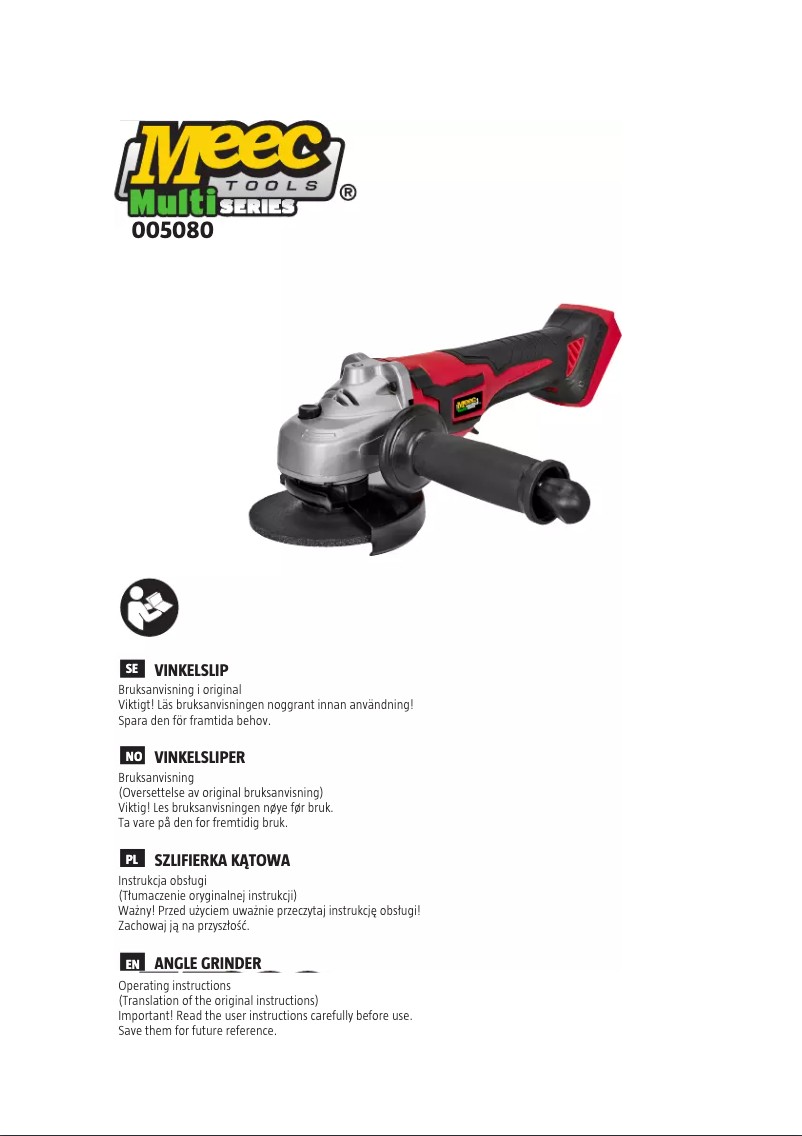 Page n°1 - Manuel utilisateur Meec Tools 005-080