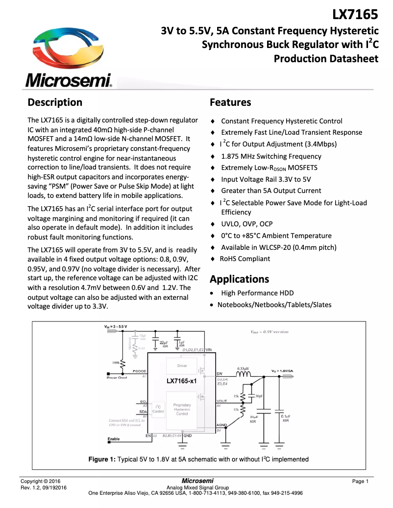 Page 1 de la notice Manuel utilisateur Microchip LX7165