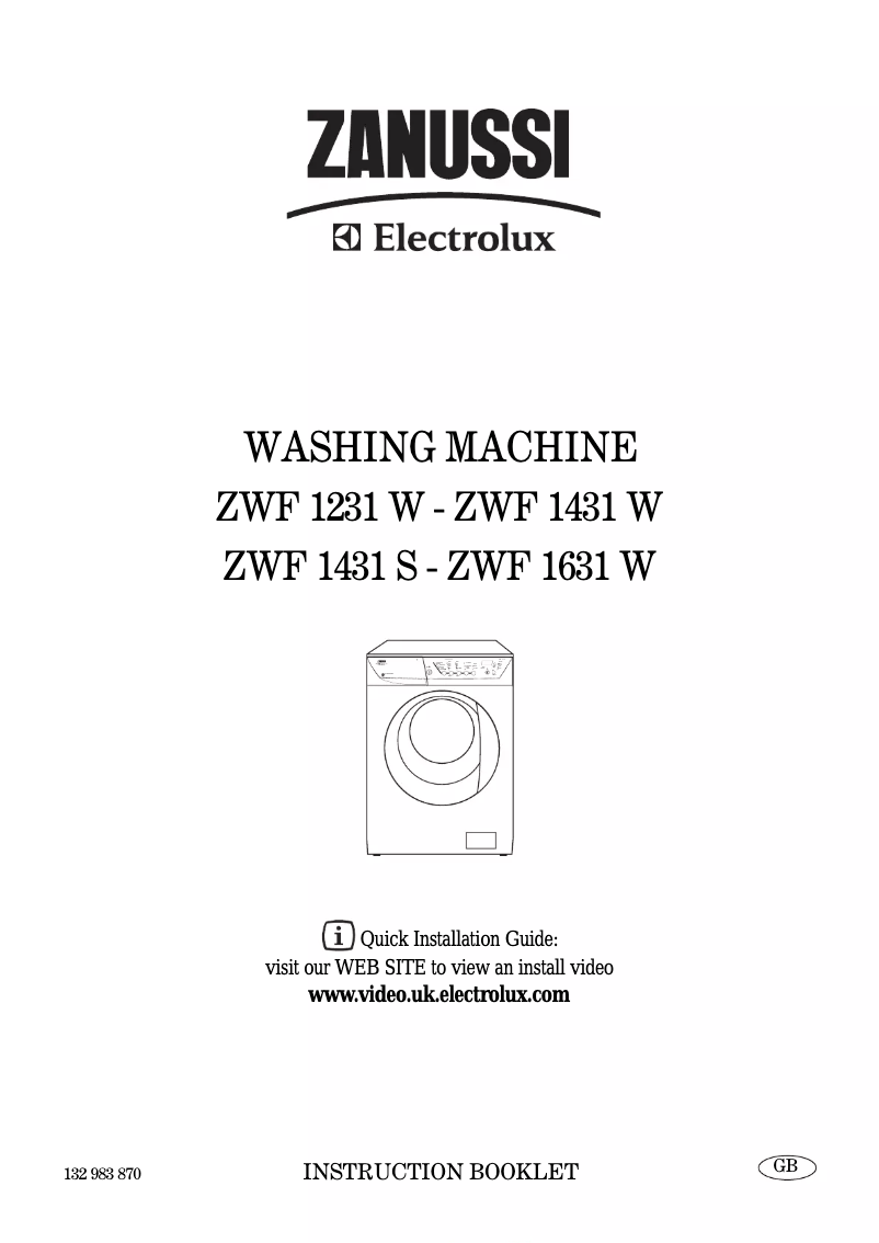 Page 1 de la notice Manuel utilisateur Zanussi-Electrolux ZWF 1431 S