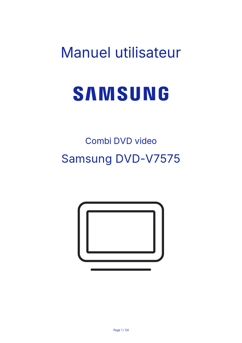 Image de la première page du manuel de l'appareil DVD-V7575