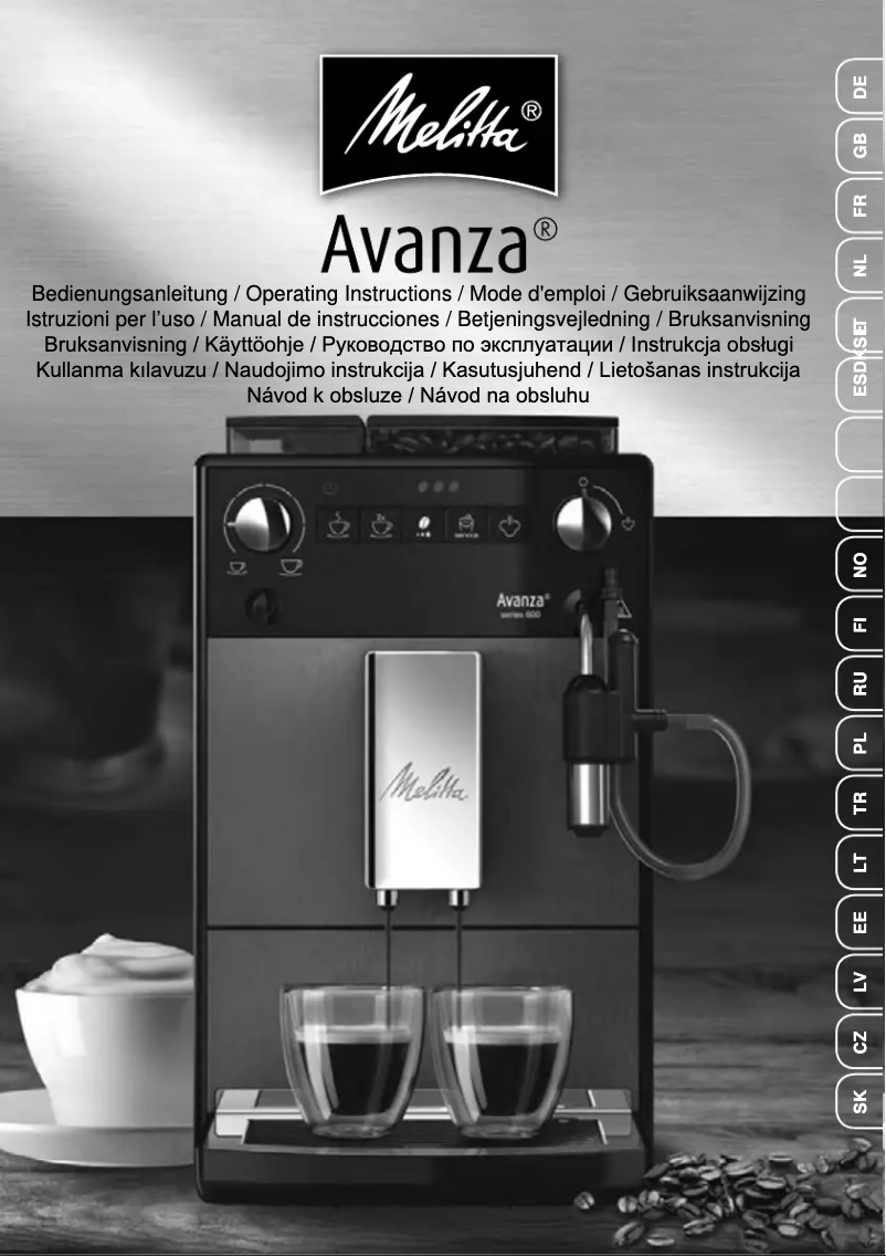 Page n°1 - Manuel utilisateur Melitta Avanza series 600