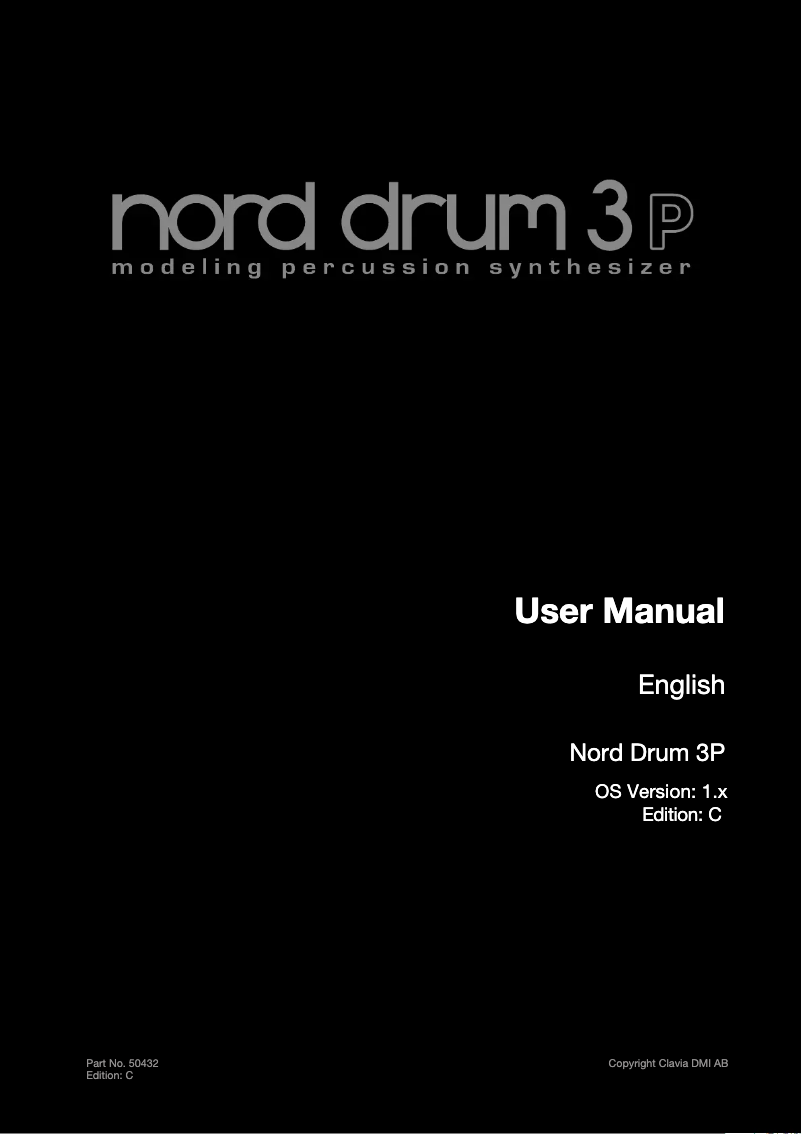 Page 1 de la notice Manuel utilisateur Nord Drum 3P