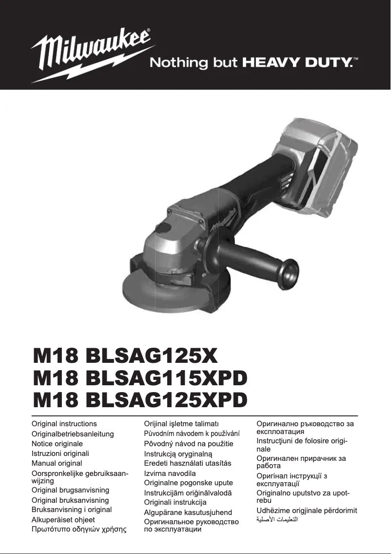 Page n°1 - Manuel utilisateur Milwaukee M18 BLSAG125X