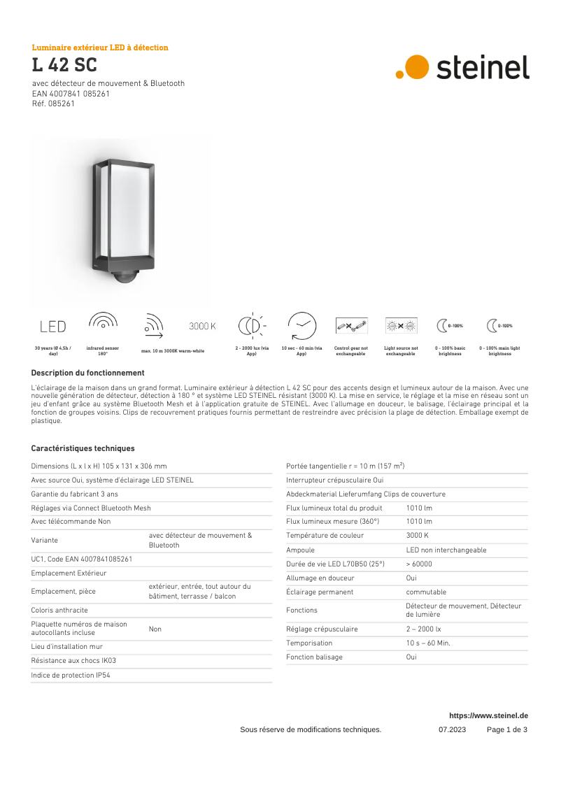 Image de la première page du manuel de l'appareil L 42 SC