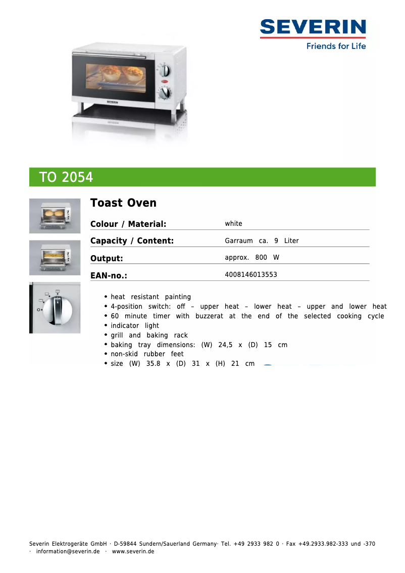 Image de la première page du manuel de l'appareil TO 2054