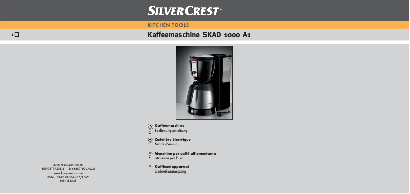 Image de la première page du manuel de l'appareil SKAD 1000 A1