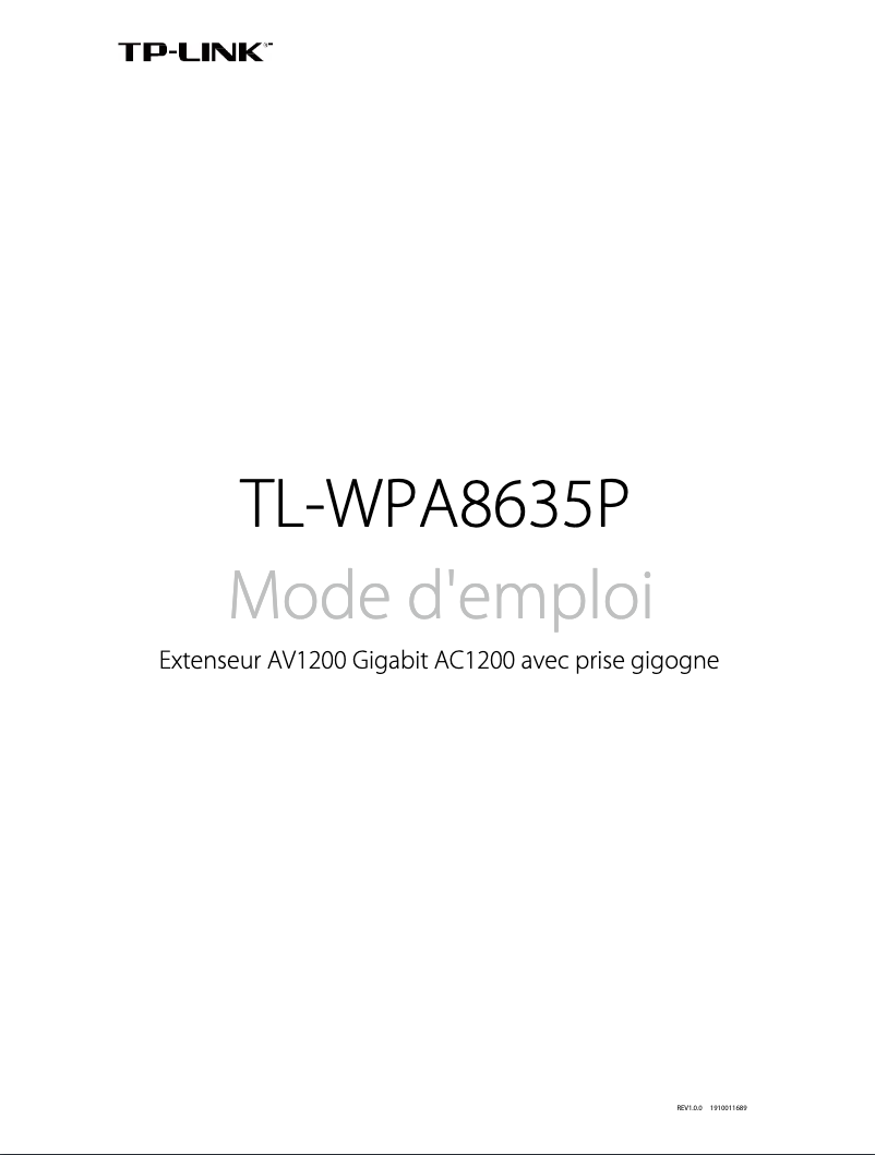 Page n°1 - Guide d'installation TP-Link TL-WPA8635P