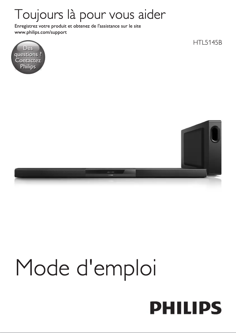 Page 1 de la notice Manuel utilisateur Philips HTL5145B