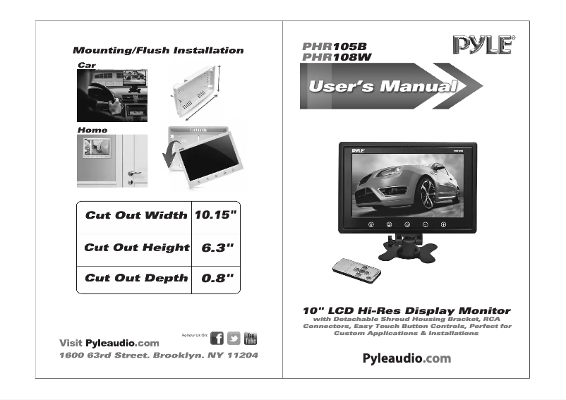 Page 1 of the manual User Manual Pyle PHR105B