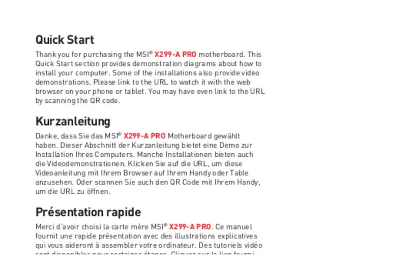 Image de la première page du manuel de l'appareil X299-A PRO