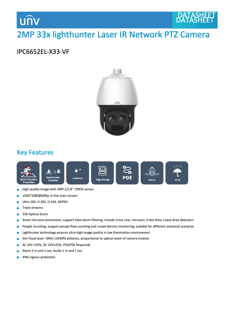 Image de la première page du manuel de l'appareil IPC6652EL-X33-VF