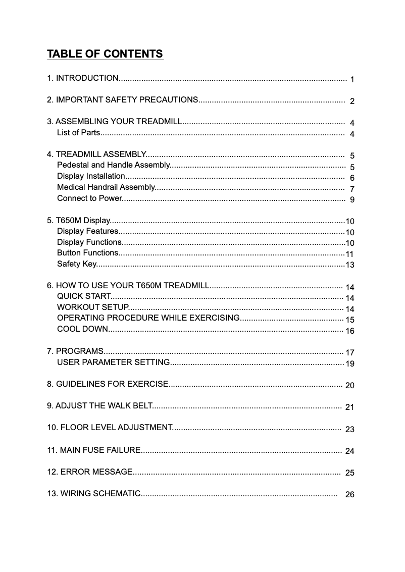 Página 1 del manual Manual de usuario SportsArt T650M