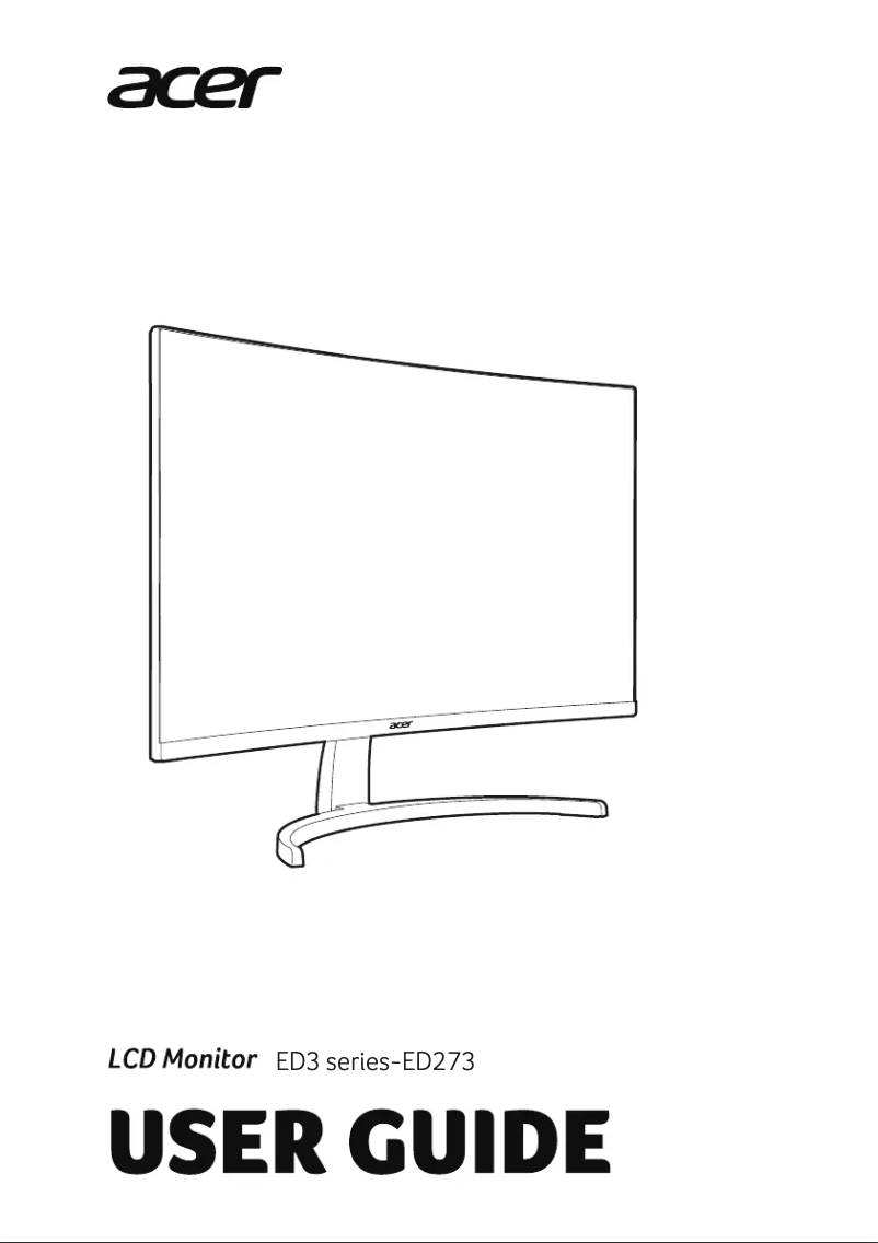 Page 1 de la notice Guide de démarrage rapide Acer ED273B