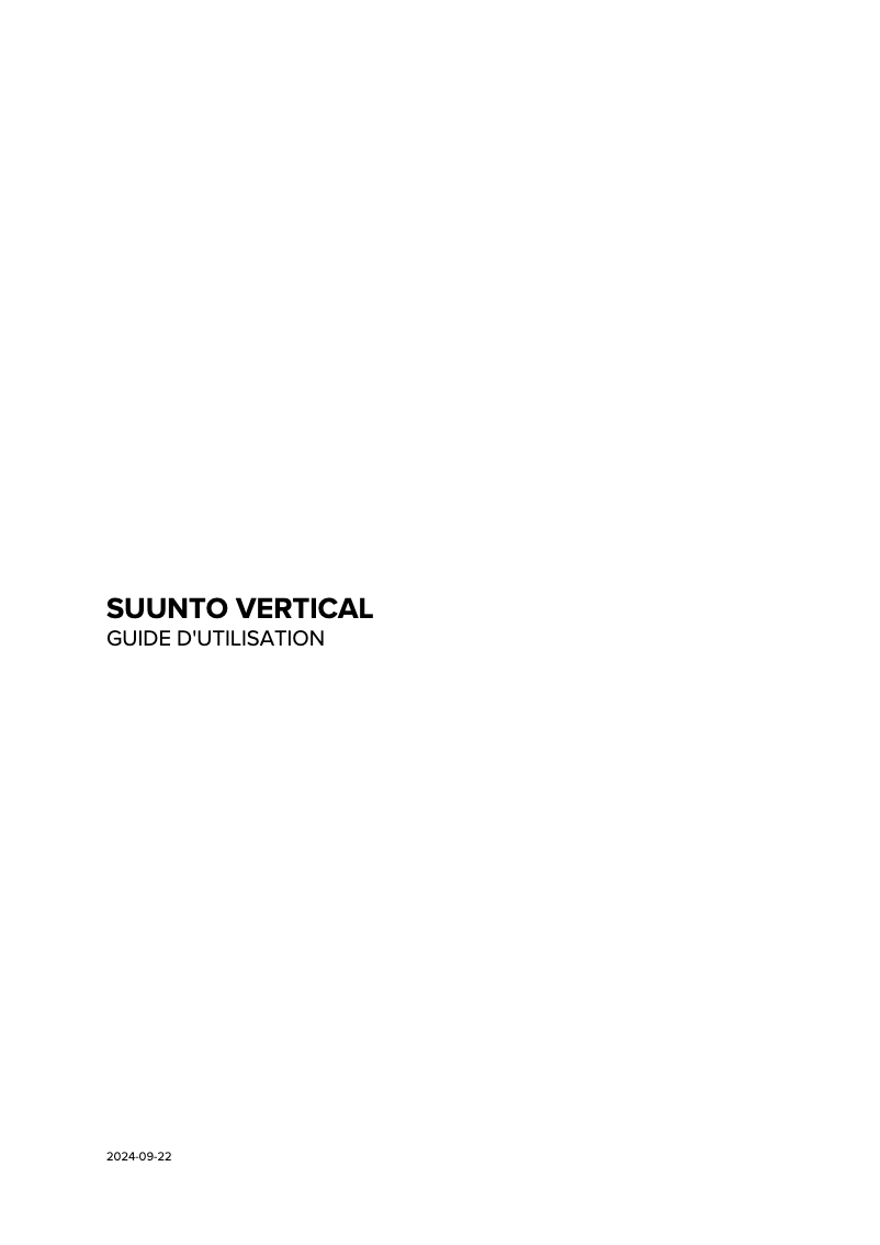 Page 1 de la notice Manuel utilisateur Suunto Vertical