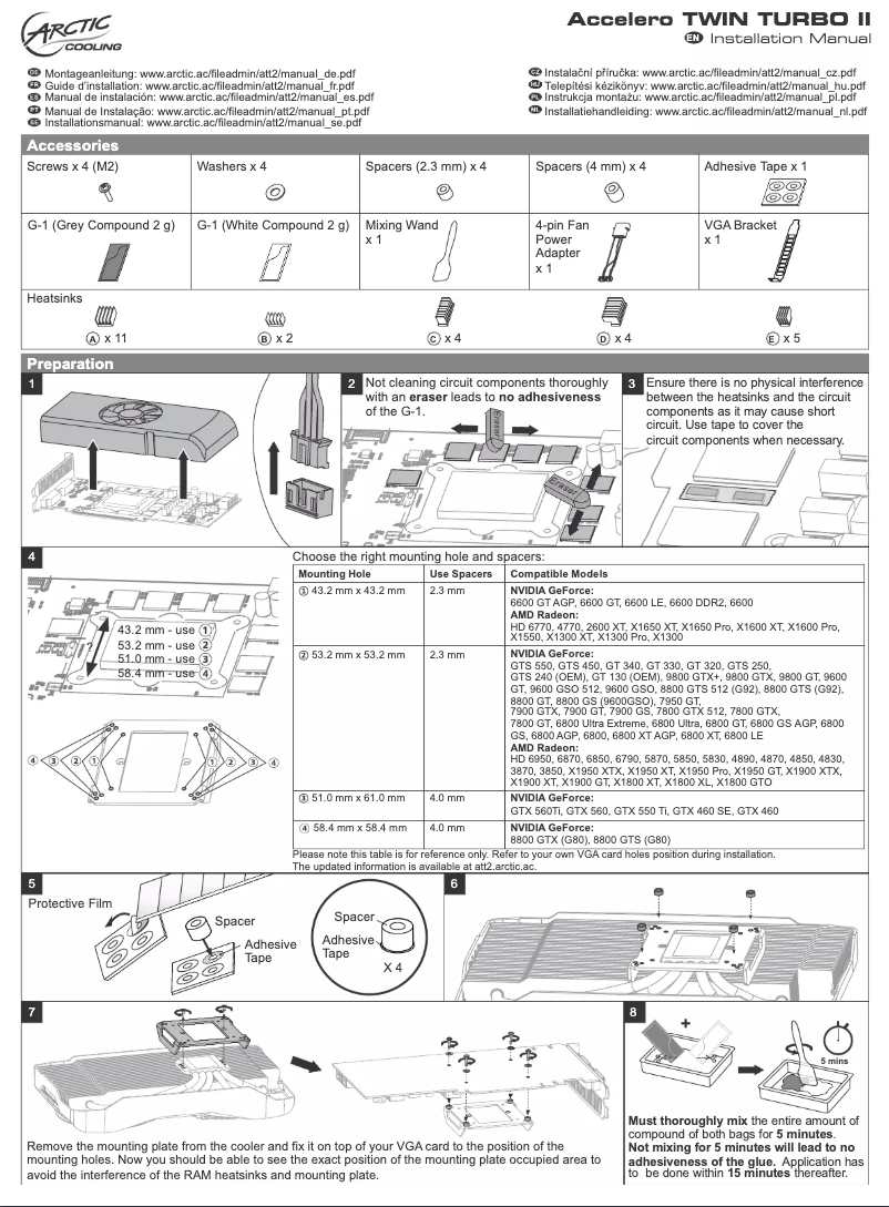 Page n°1 - Manuel utilisateur Arctic Cooling Accelero Twin Turbo II