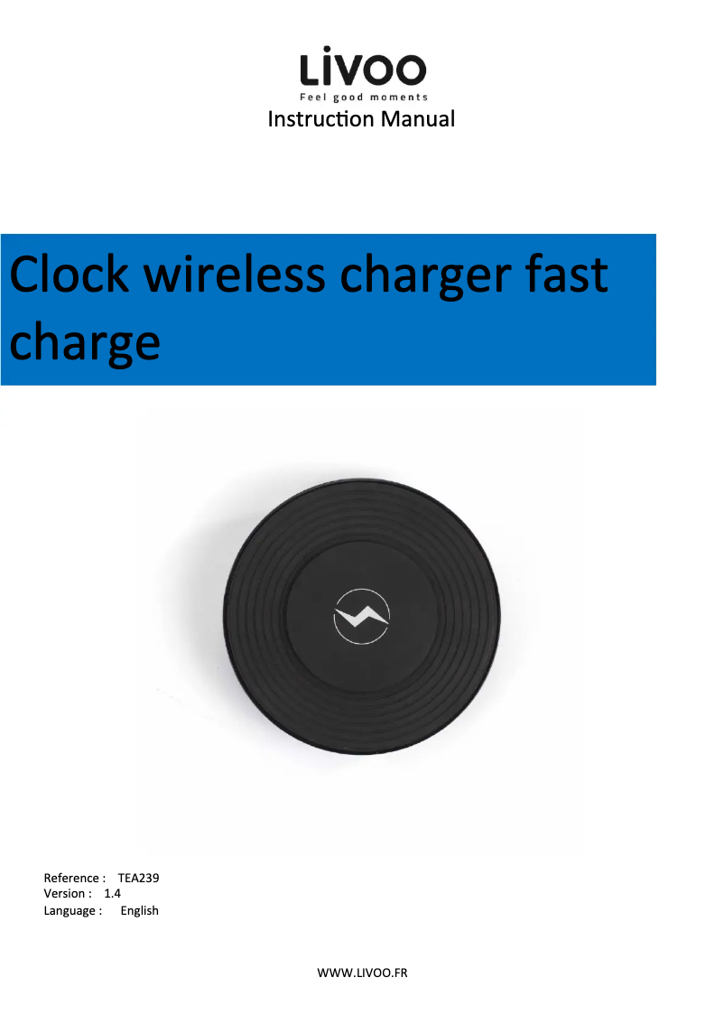Page 1 de la notice Manuel utilisateur Livoo TEA239