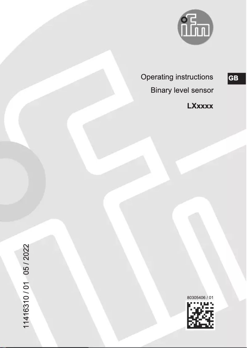 Page n°1 - Manuel utilisateur IFM LX0041