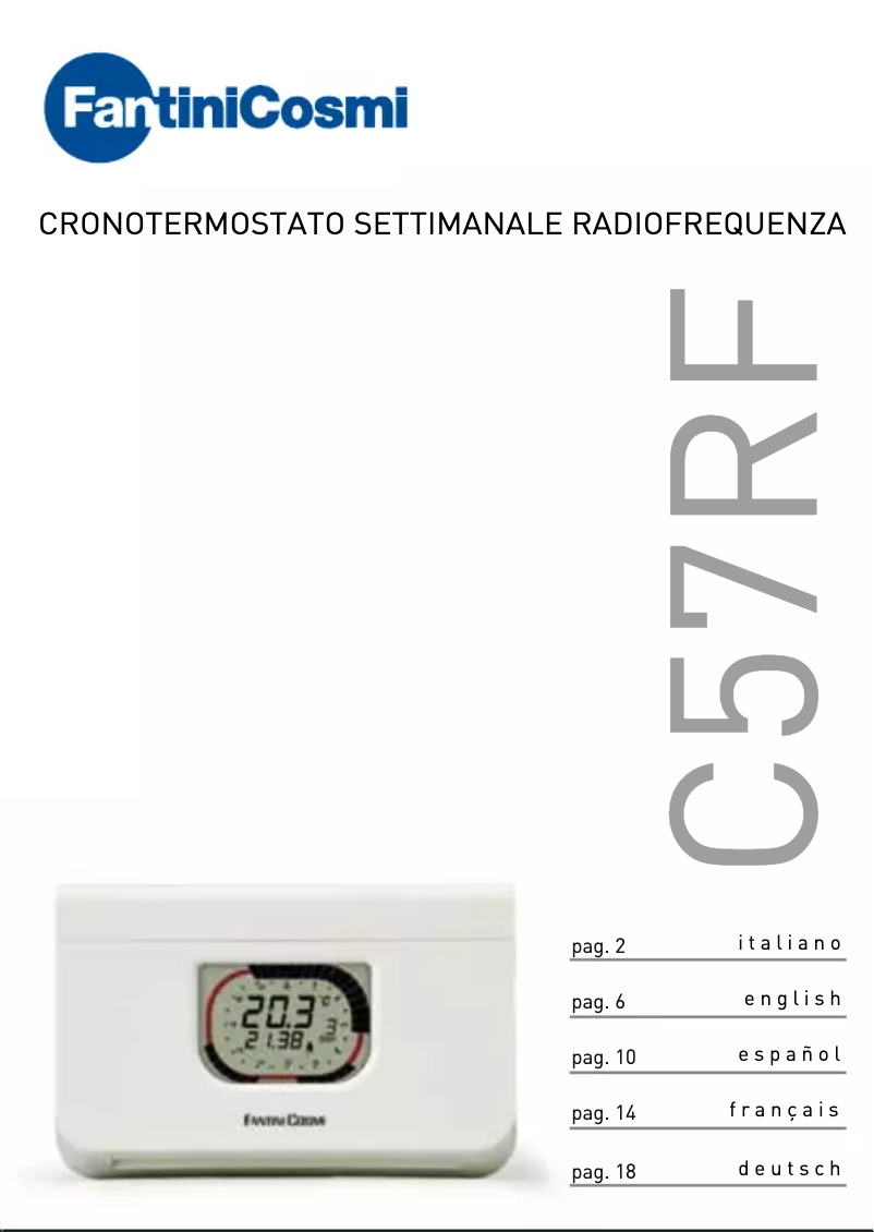 Page 1 de la notice Manuel utilisateur Fantini Cosmi Intellitherm C57RFR