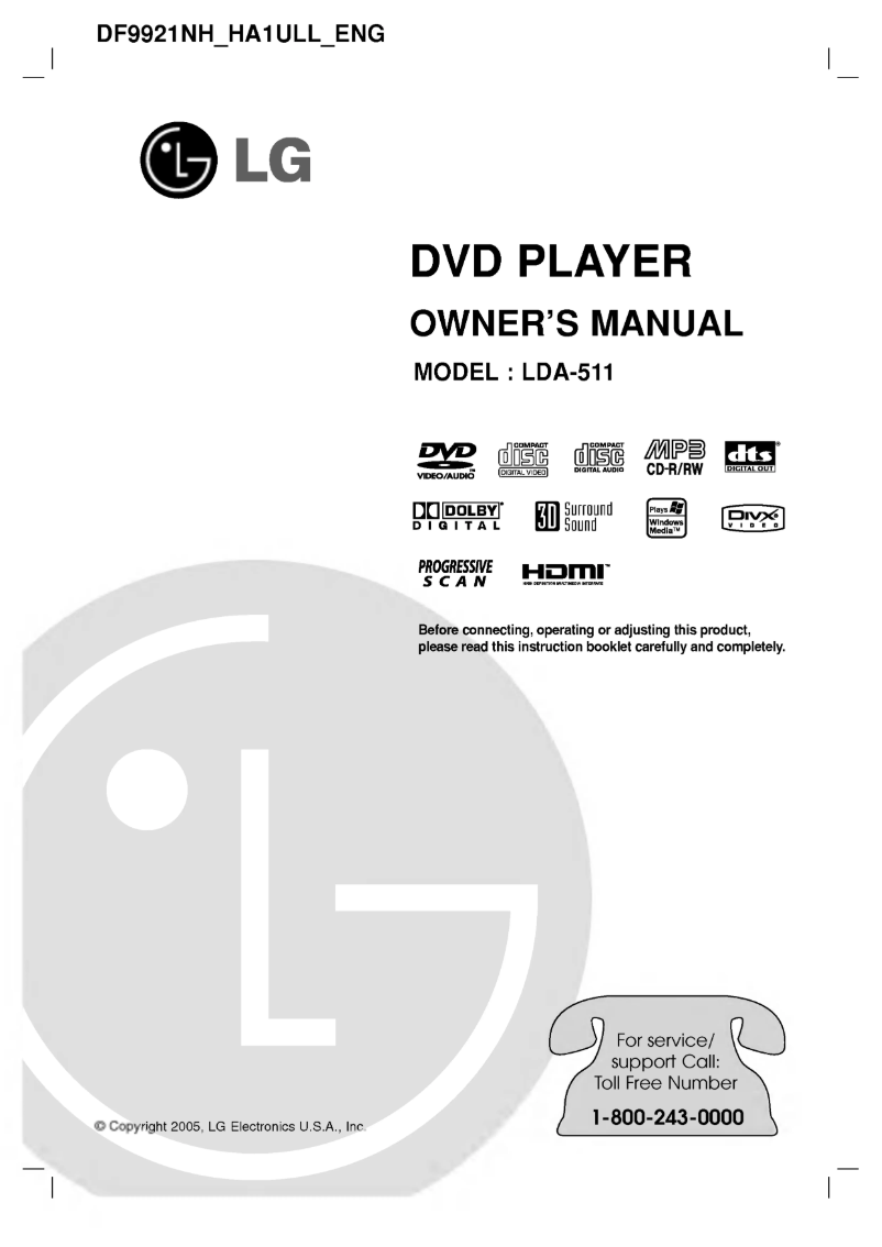 Page n°1 - Manuel utilisateur LG LDA-511