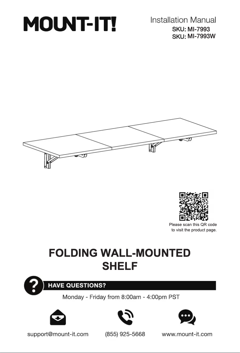 Page 1 de la notice Manuel utilisateur Mount-It! MI-7993