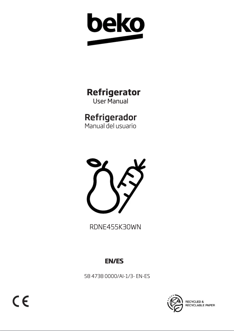 Page n°1 - Manuel utilisateur Beko RDNE455K30WN
