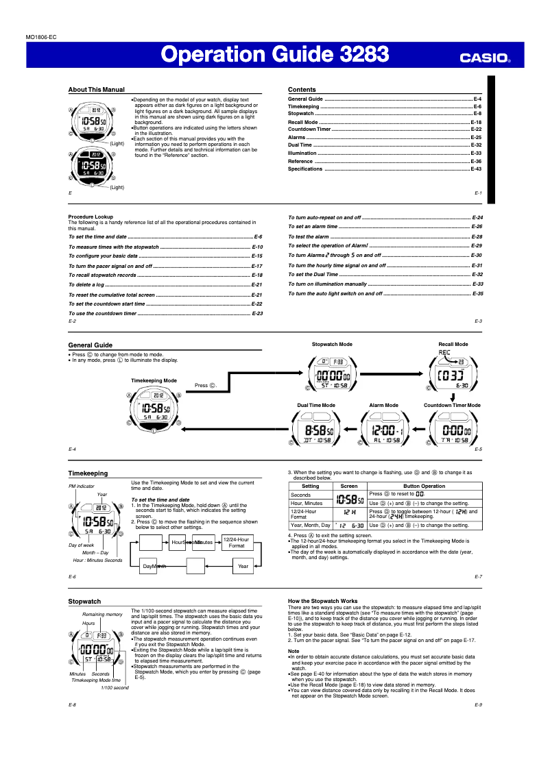 Image de la première page du manuel de l'appareil W-734-2AVEF