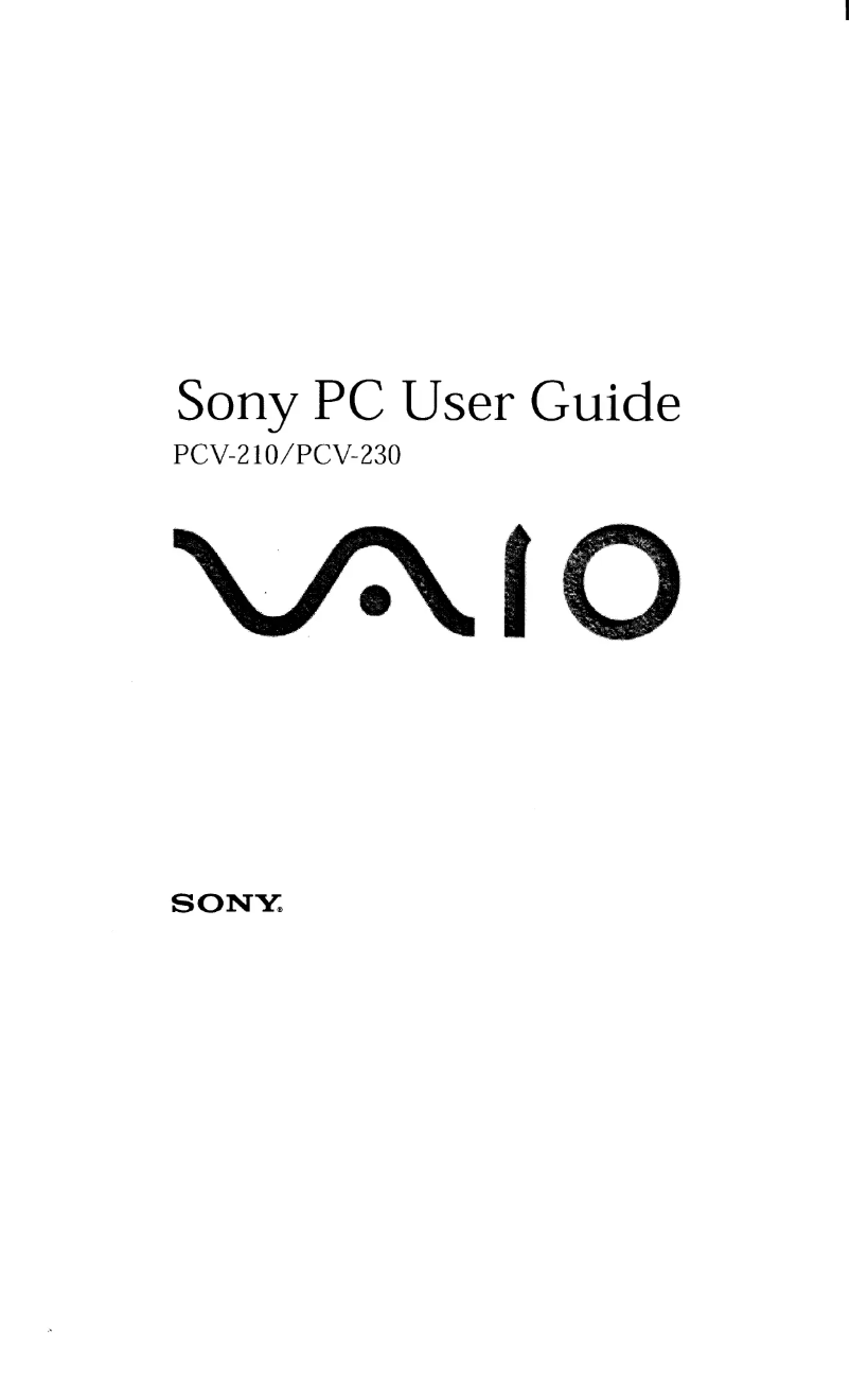 Page n°1 - Manuel utilisateur Sony Vaio PCV-230