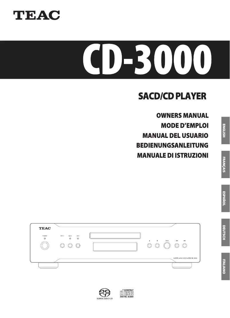 Image de la première page du manuel de l'appareil CD-3000