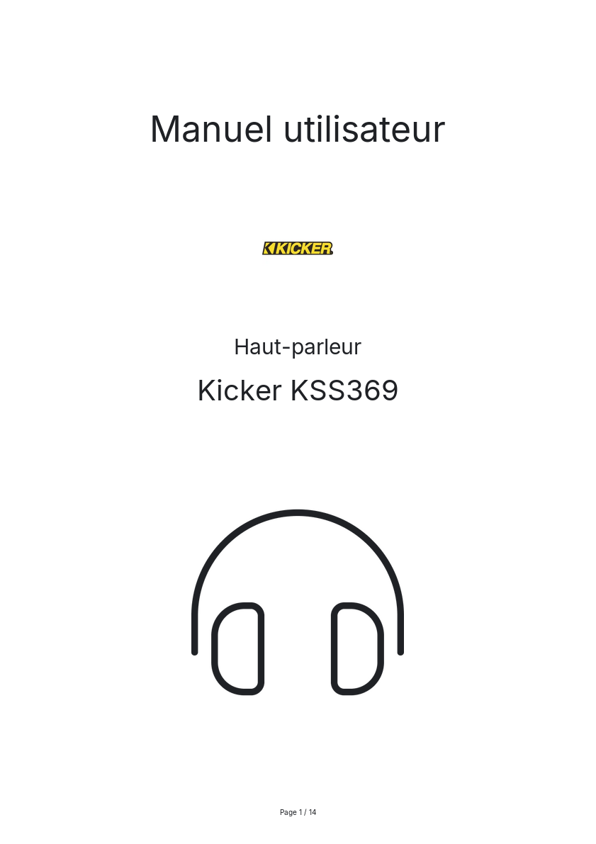 Image de la première page du manuel de l'appareil KSS369
