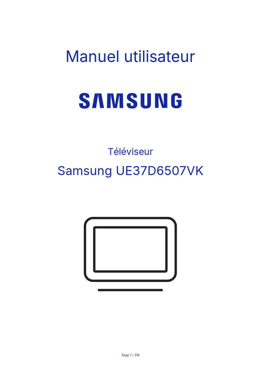 Image de la première page du manuel de l'appareil UE37D6507VK