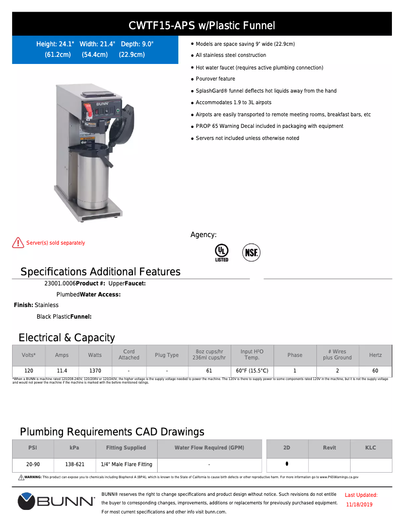 Image de la première page du manuel de l'appareil CWTF15-APS