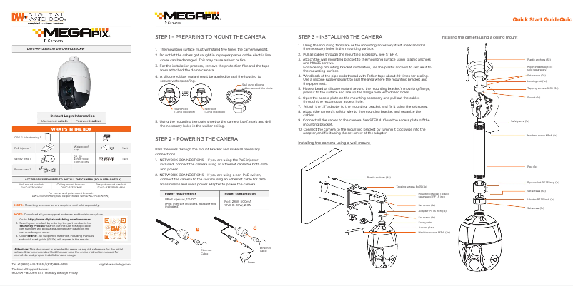 Page n°1 - Manuel utilisateur Digital Watchdog MegaPix PTZ DWC-MPTZ830XW