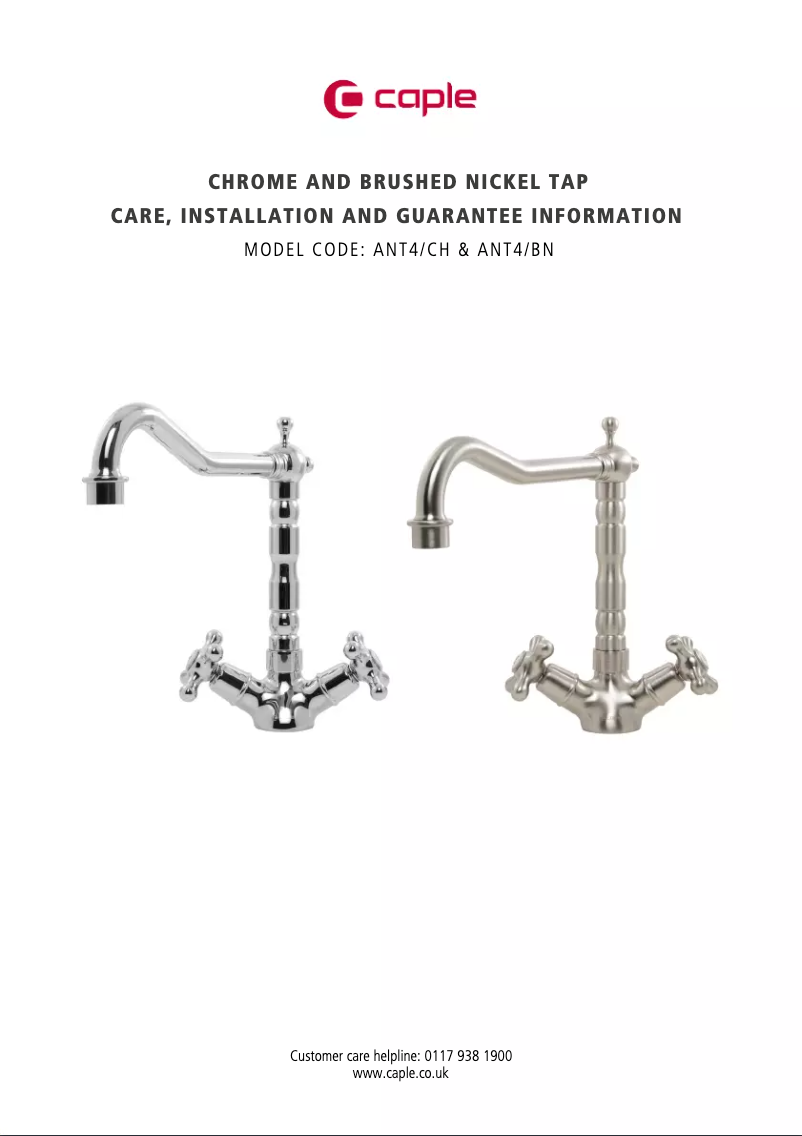 Page n°1 - Manuel utilisateur Caple ANT4/BN