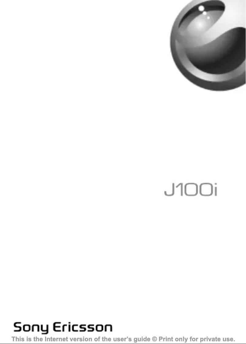 Page 1 de la notice Manuel utilisateur Sony Ericsson J100i