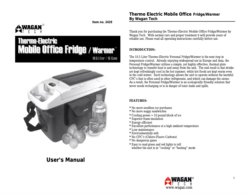 Imagen de la primera página del manual del dispositivo 2429