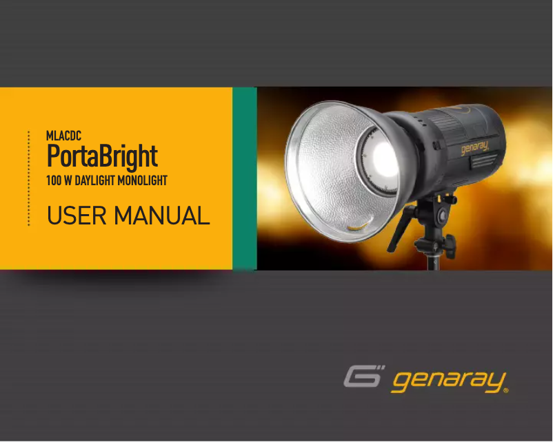 Page n°1 - Manuel utilisateur Genaray PortaBright