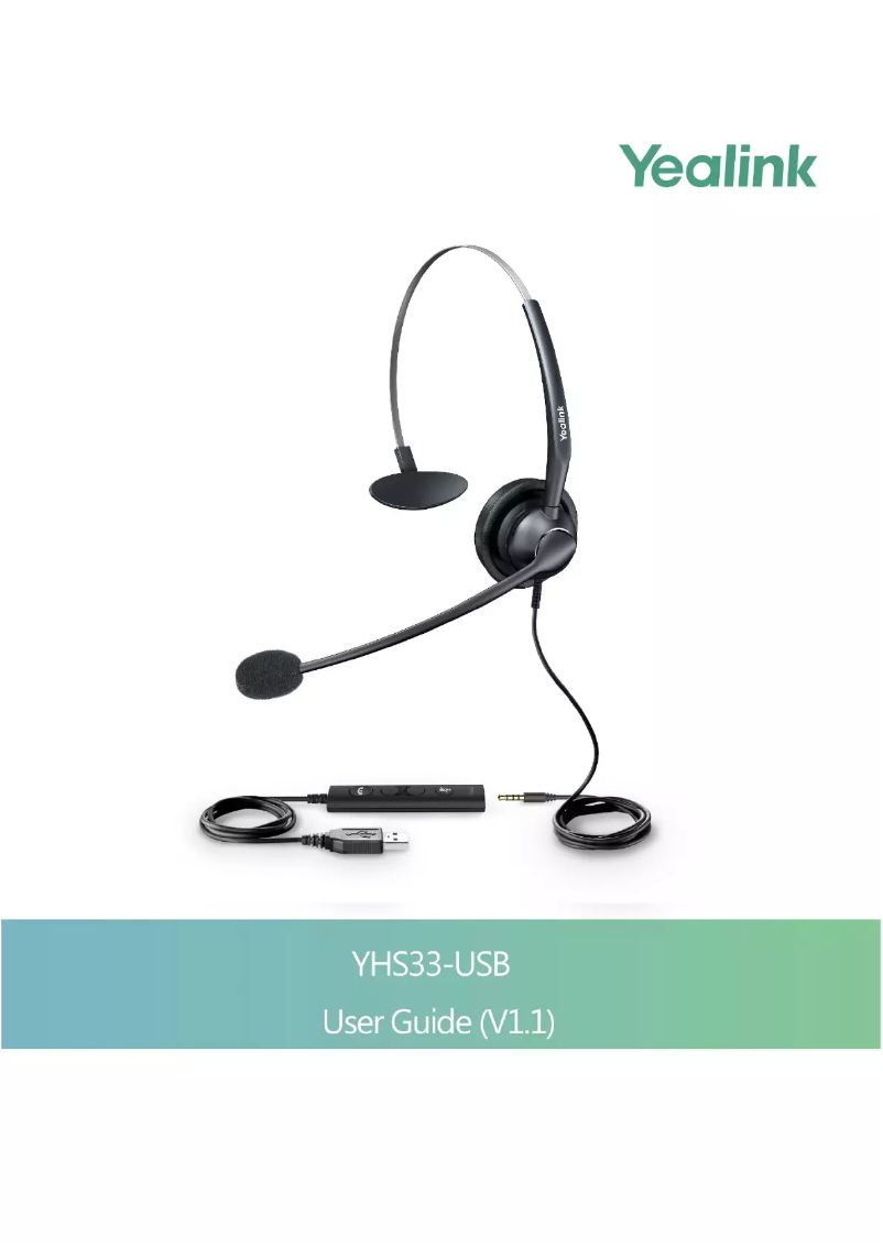 Page 1 de la notice Manuel utilisateur Yealink YHS33-USB