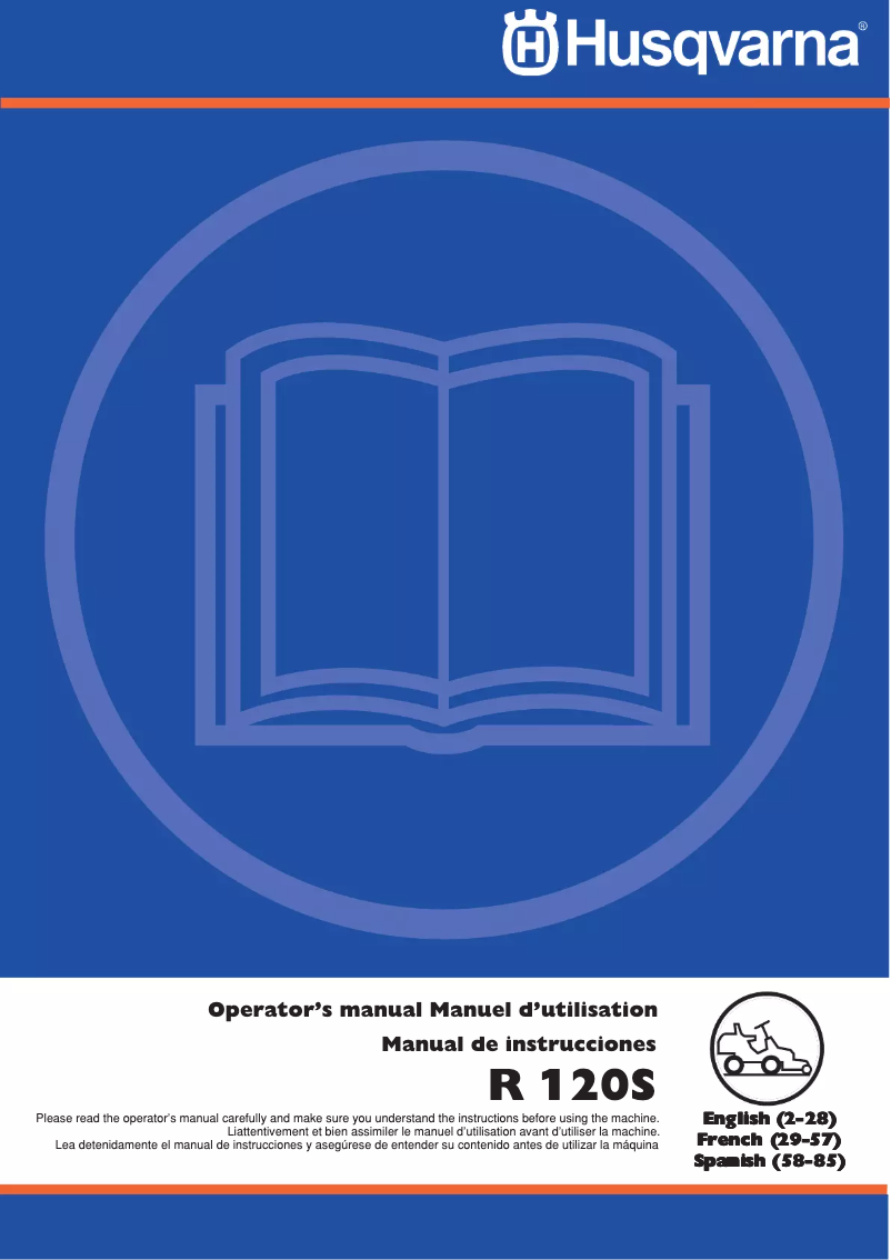Page n°1 - Manuel utilisateur Husqvarna R 120S