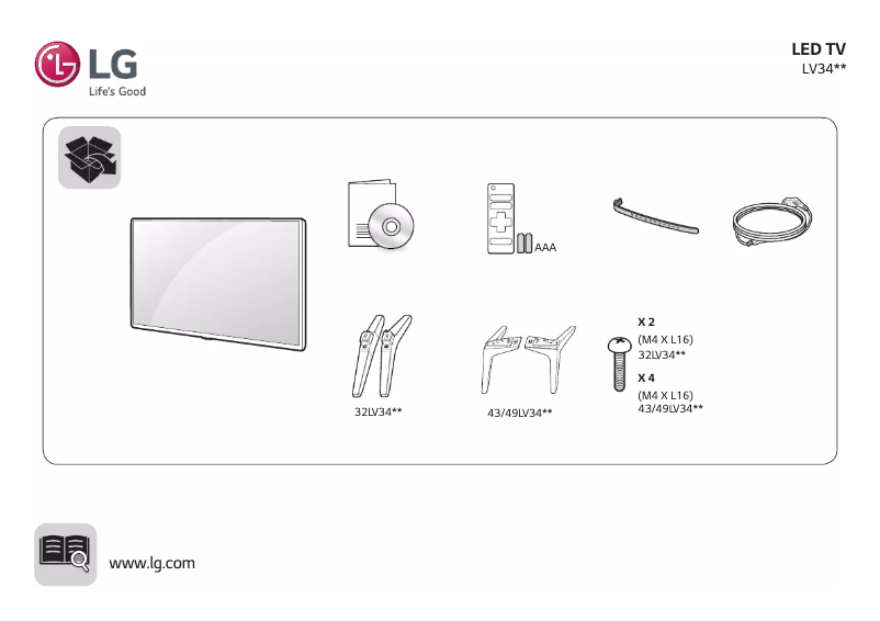 Page 1 de la notice Manuel utilisateur LG 49LV340C