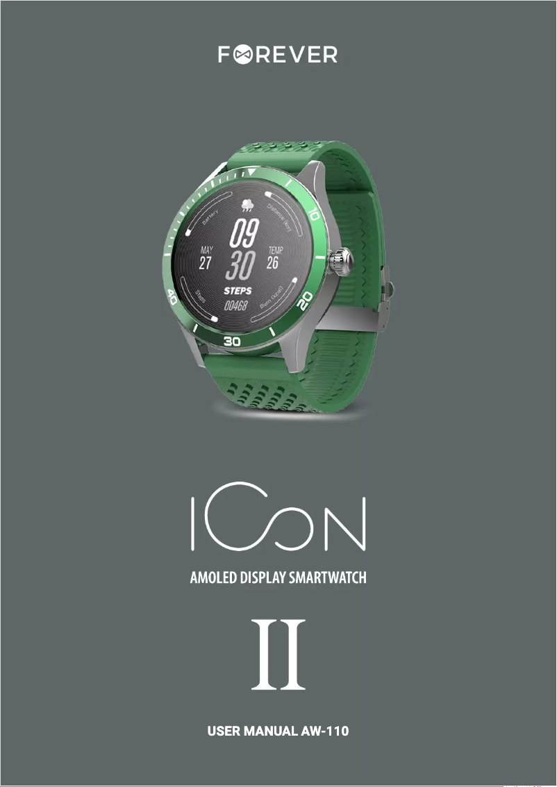 Page 1 de la notice Manuel utilisateur Forever Amoled Icon II AW-110