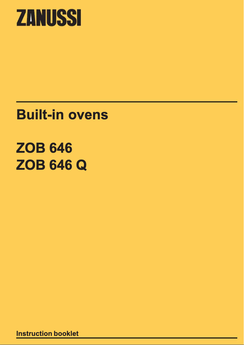 Page n°1 - Manuel utilisateur Zanussi ZOB646QN