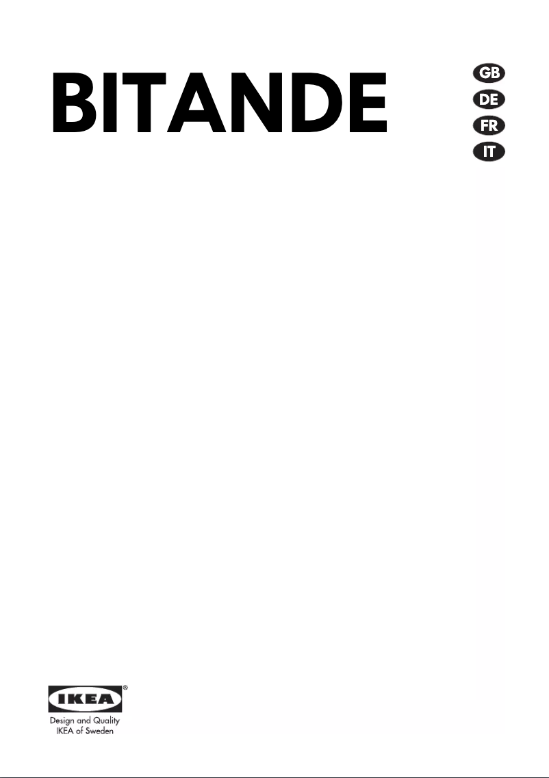Page 1 de la notice Manuel utilisateur Ikea BITANDE