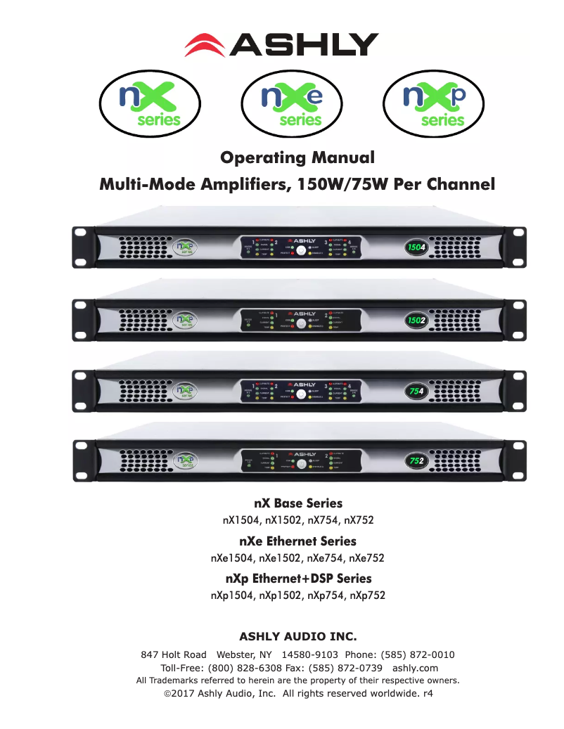 Página 1 del manual Manual de usuario Ashly nX754