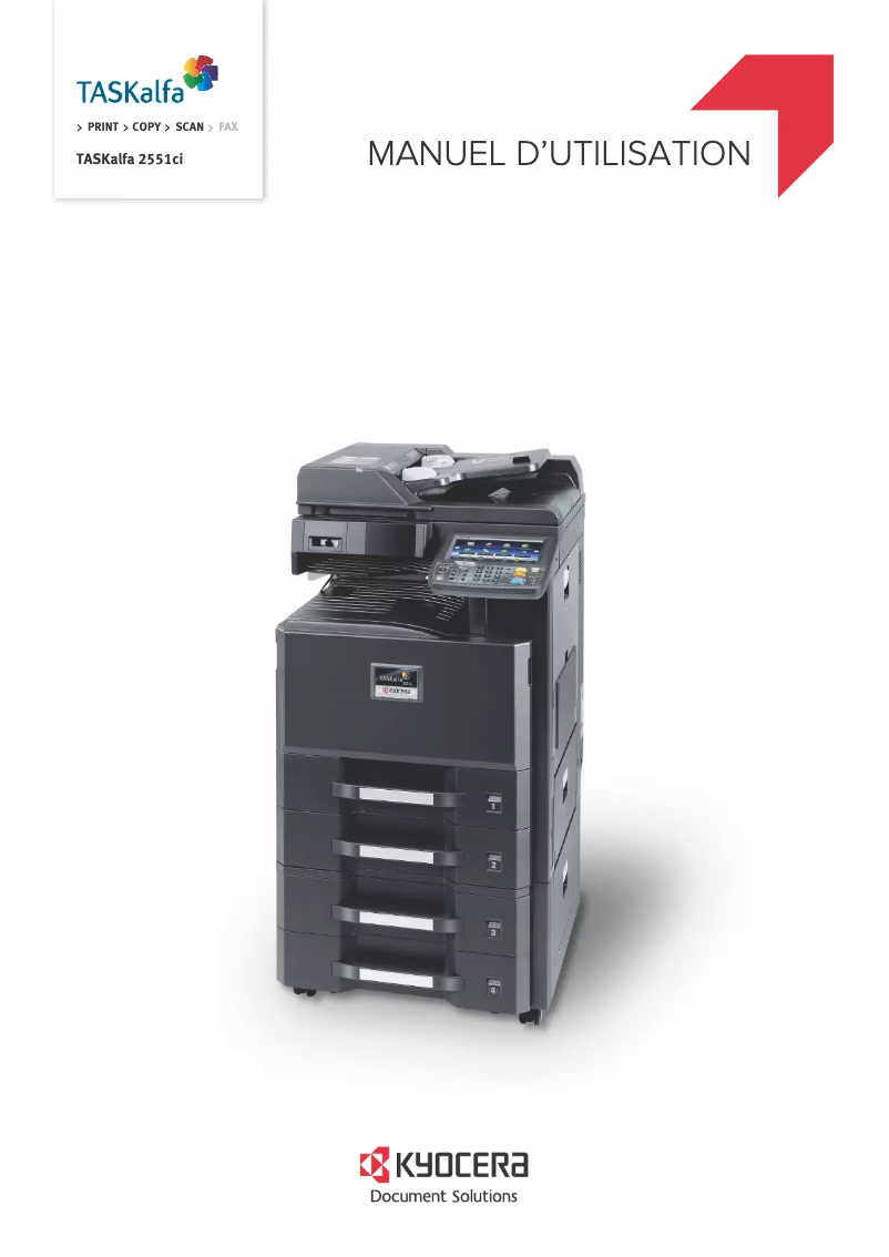 Page n°1 - Manuel utilisateur Kyocera TASKalfa 2550ci