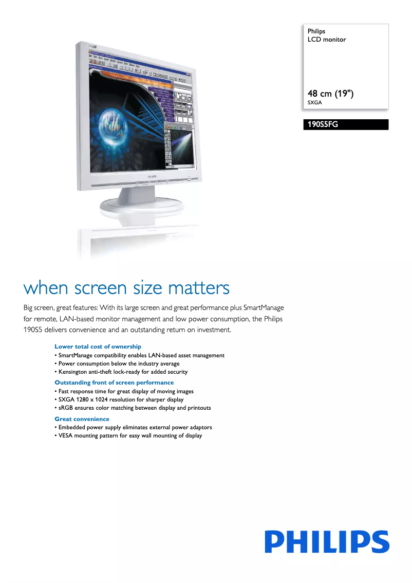 First page image of the manual for 190S5FG