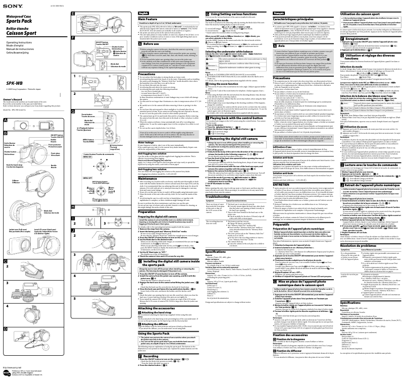 Page n°1 - Manuel utilisateur Sony SPK-WB
