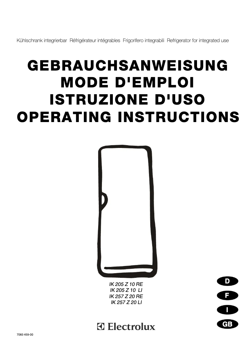 Image de la première page du manuel de l'appareil IK257Z20LI